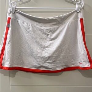 NIKE: White and Orange Athletic Skirt